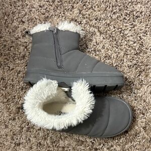 Kids Gray Faux-Fur Lined Winter Boots zara